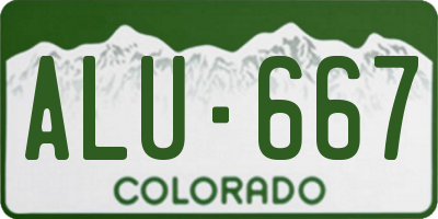 CO license plate ALU667