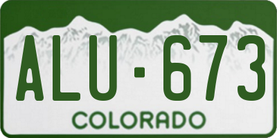 CO license plate ALU673