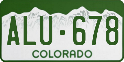 CO license plate ALU678
