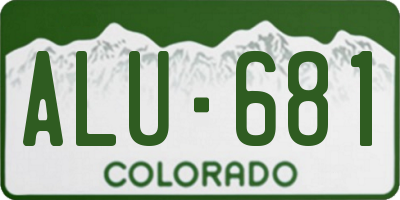CO license plate ALU681