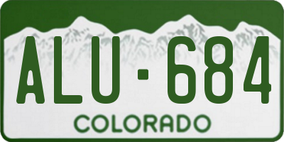 CO license plate ALU684