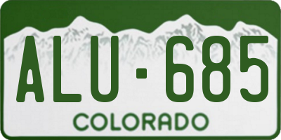 CO license plate ALU685
