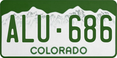 CO license plate ALU686