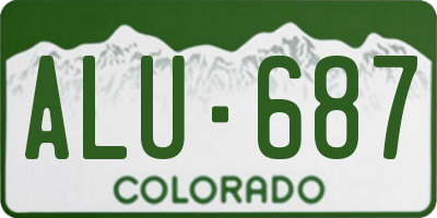 CO license plate ALU687