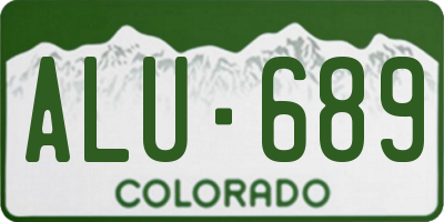 CO license plate ALU689