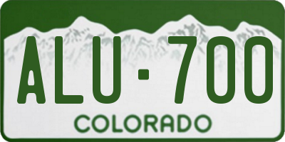 CO license plate ALU700