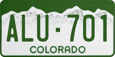 CO license plate ALU701