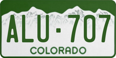 CO license plate ALU707