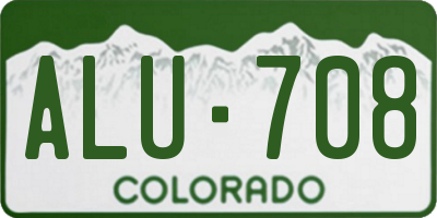 CO license plate ALU708