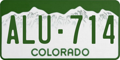 CO license plate ALU714