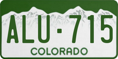 CO license plate ALU715