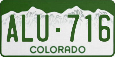 CO license plate ALU716