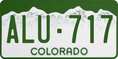 CO license plate ALU717