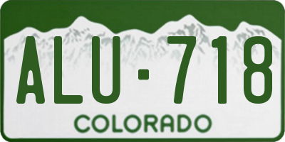 CO license plate ALU718