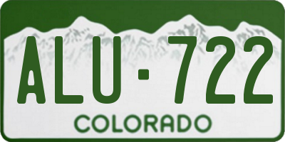 CO license plate ALU722