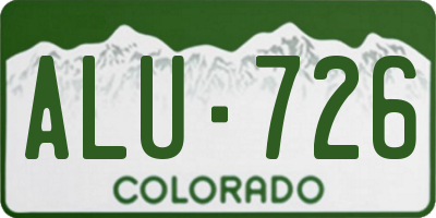 CO license plate ALU726