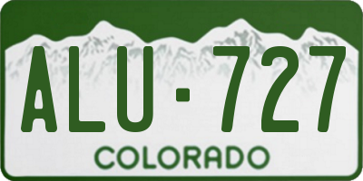 CO license plate ALU727
