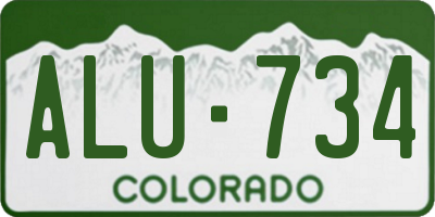CO license plate ALU734