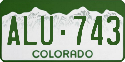 CO license plate ALU743