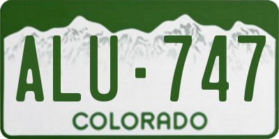 CO license plate ALU747