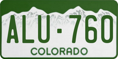 CO license plate ALU760