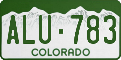 CO license plate ALU783