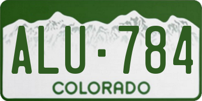 CO license plate ALU784