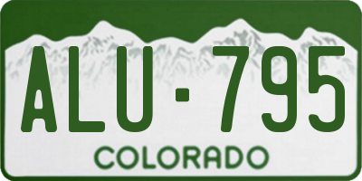 CO license plate ALU795