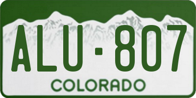 CO license plate ALU807