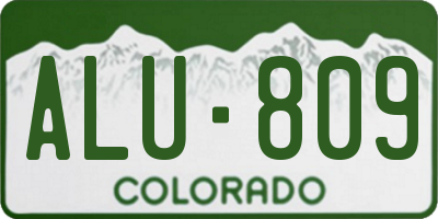 CO license plate ALU809