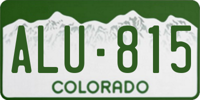 CO license plate ALU815