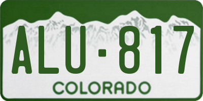 CO license plate ALU817
