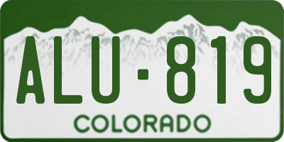 CO license plate ALU819