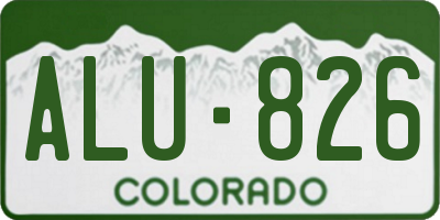 CO license plate ALU826