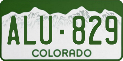 CO license plate ALU829