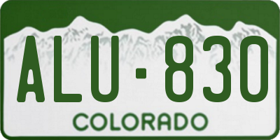 CO license plate ALU830