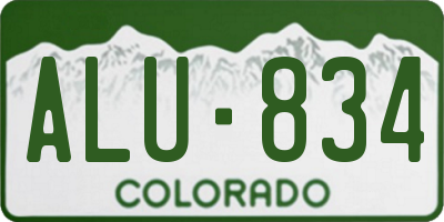 CO license plate ALU834