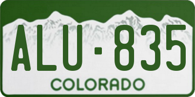 CO license plate ALU835