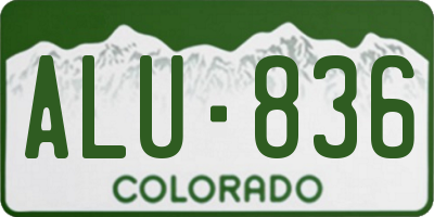 CO license plate ALU836