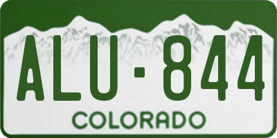 CO license plate ALU844