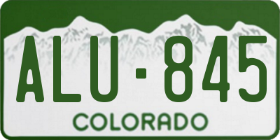 CO license plate ALU845