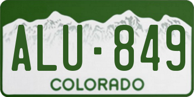 CO license plate ALU849