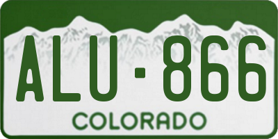 CO license plate ALU866