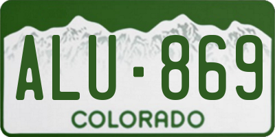 CO license plate ALU869