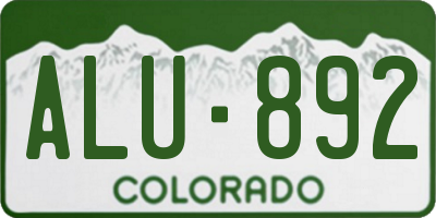 CO license plate ALU892