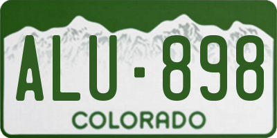 CO license plate ALU898