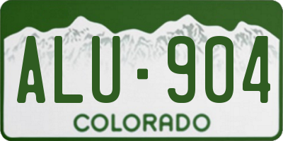 CO license plate ALU904