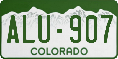 CO license plate ALU907