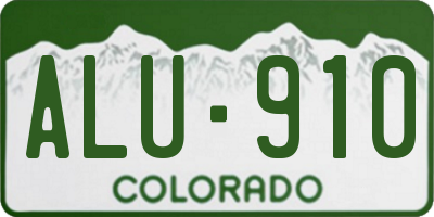 CO license plate ALU910