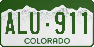 CO license plate ALU911
